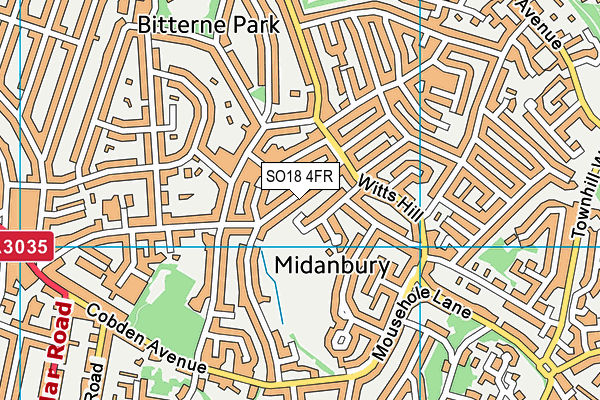 SO18 4FR map - OS VectorMap District (Ordnance Survey)