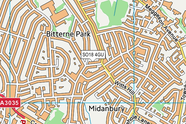 SO18 4GU map - OS VectorMap District (Ordnance Survey)