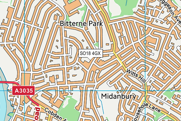 SO18 4GX map - OS VectorMap District (Ordnance Survey)