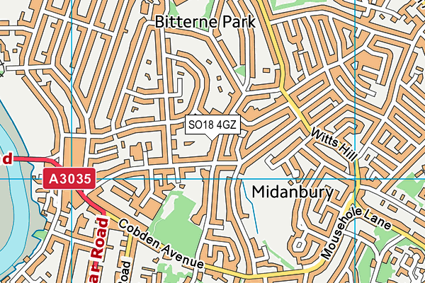 SO18 4GZ map - OS VectorMap District (Ordnance Survey)