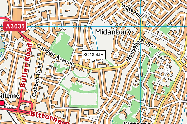 SO18 4JR map - OS VectorMap District (Ordnance Survey)