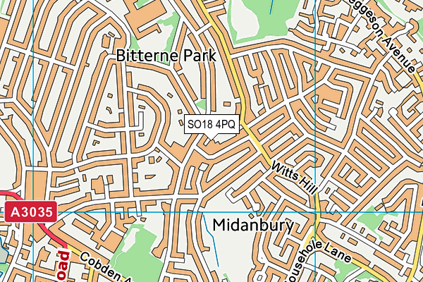 SO18 4PQ map - OS VectorMap District (Ordnance Survey)