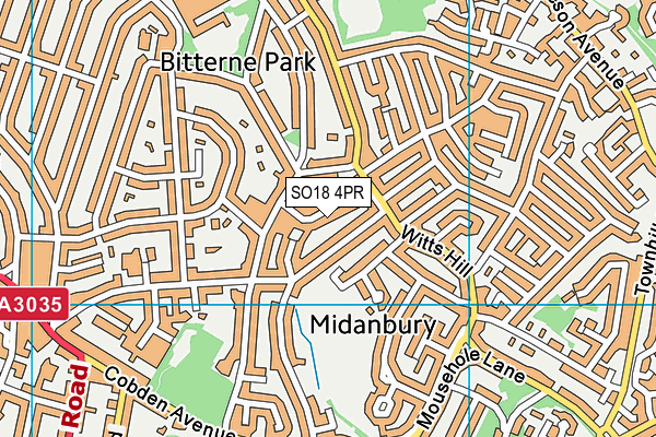 SO18 4PR map - OS VectorMap District (Ordnance Survey)