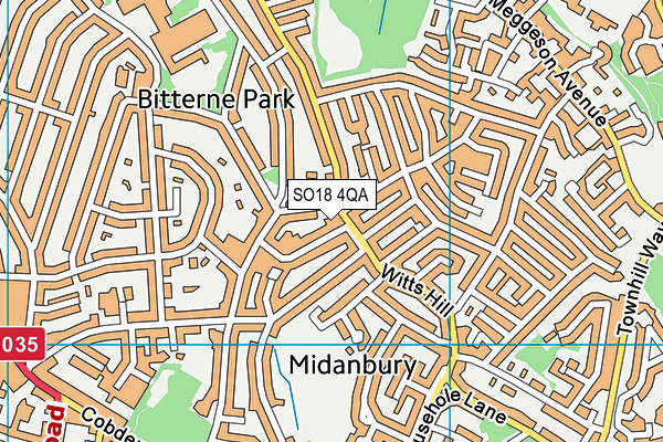 SO18 4QA map - OS VectorMap District (Ordnance Survey)