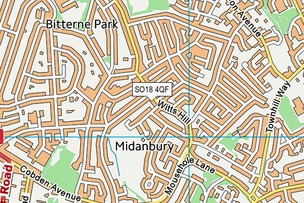 SO18 4QF map - OS VectorMap District (Ordnance Survey)