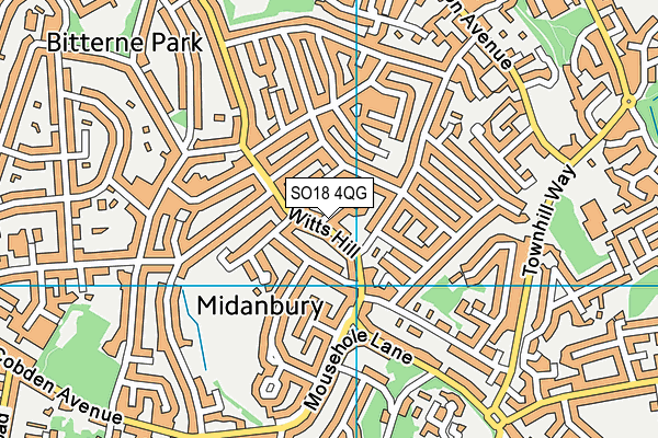 SO18 4QG map - OS VectorMap District (Ordnance Survey)