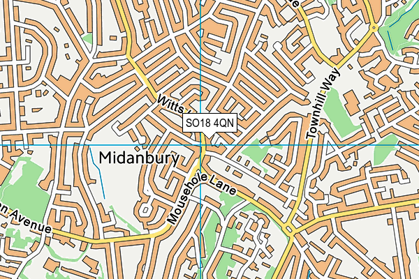 SO18 4QN map - OS VectorMap District (Ordnance Survey)