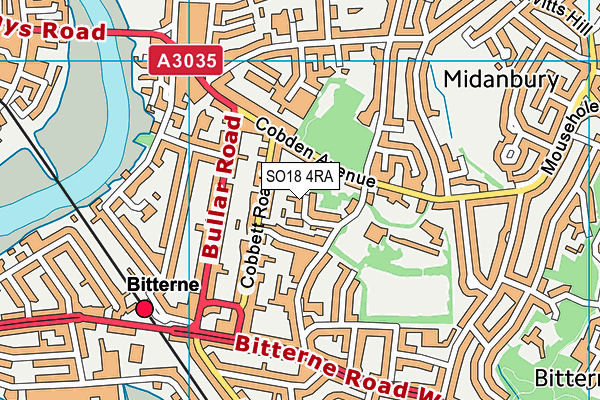 SO18 4RA map - OS VectorMap District (Ordnance Survey)