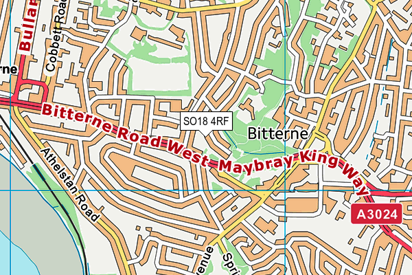 SO18 4RF map - OS VectorMap District (Ordnance Survey)