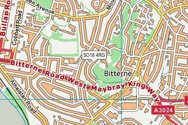 SO18 4RG map - OS VectorMap District (Ordnance Survey)