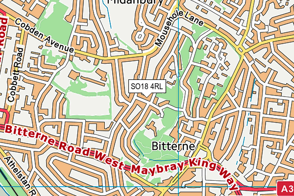 SO18 4RL map - OS VectorMap District (Ordnance Survey)