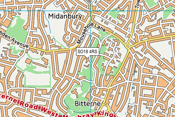 SO18 4RS map - OS VectorMap District (Ordnance Survey)