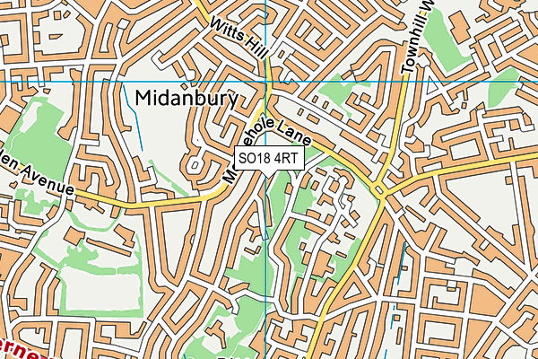 SO18 4RT map - OS VectorMap District (Ordnance Survey)