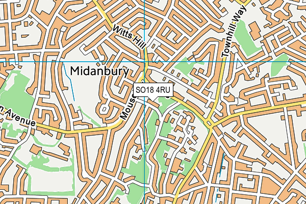 SO18 4RU map - OS VectorMap District (Ordnance Survey)