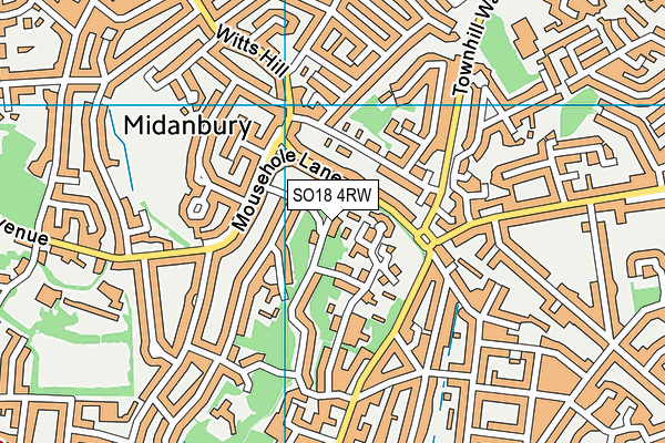 SO18 4RW map - OS VectorMap District (Ordnance Survey)
