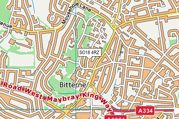 SO18 4RZ map - OS VectorMap District (Ordnance Survey)