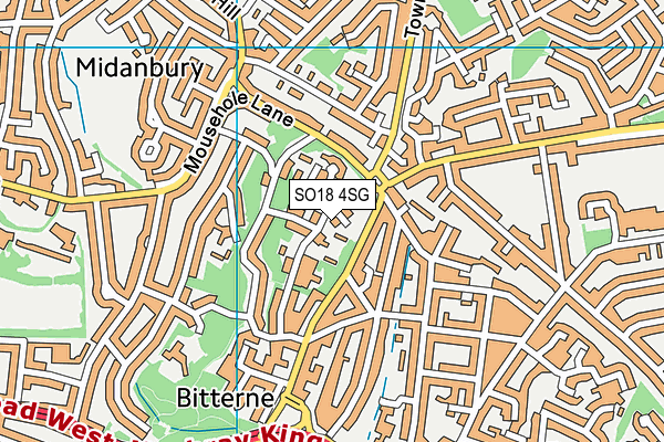 SO18 4SG map - OS VectorMap District (Ordnance Survey)