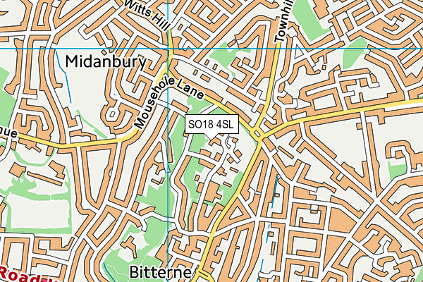 SO18 4SL map - OS VectorMap District (Ordnance Survey)