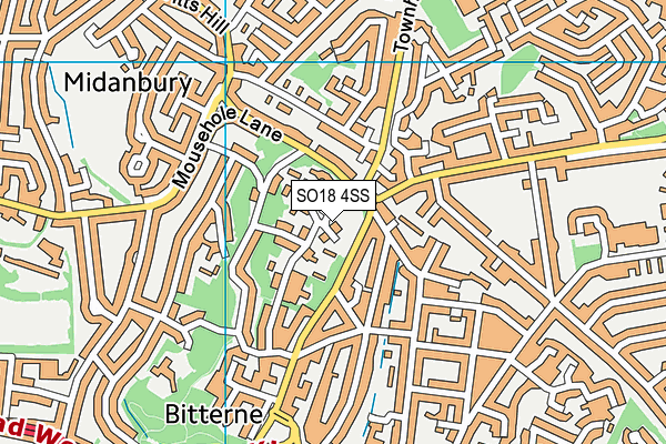 SO18 4SS map - OS VectorMap District (Ordnance Survey)