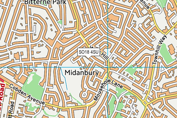 SO18 4SU map - OS VectorMap District (Ordnance Survey)