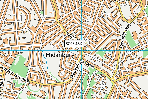 SO18 4SX map - OS VectorMap District (Ordnance Survey)