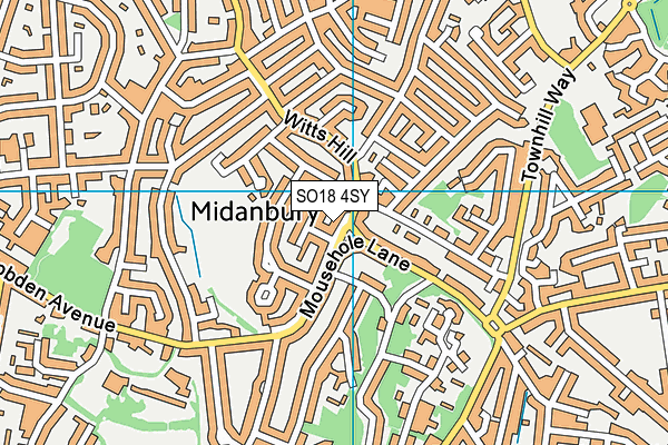 SO18 4SY map - OS VectorMap District (Ordnance Survey)