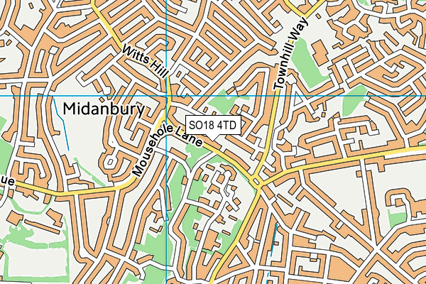 SO18 4TD map - OS VectorMap District (Ordnance Survey)