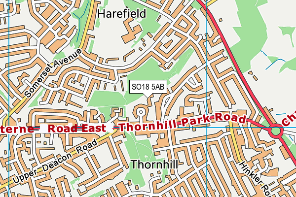 SO18 5AB map - OS VectorMap District (Ordnance Survey)