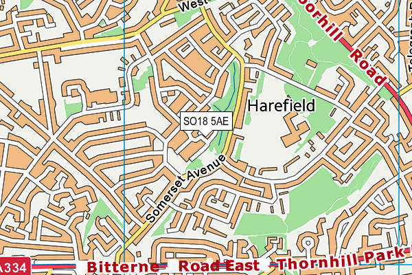 SO18 5AE map - OS VectorMap District (Ordnance Survey)