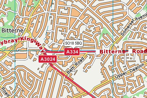 SO18 5BQ map - OS VectorMap District (Ordnance Survey)