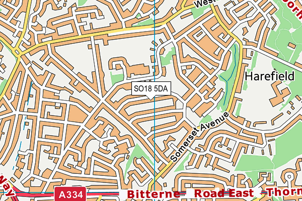 SO18 5DA map - OS VectorMap District (Ordnance Survey)