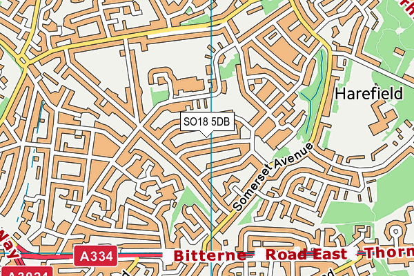 SO18 5DB map - OS VectorMap District (Ordnance Survey)