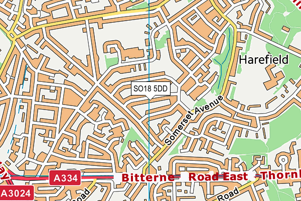 SO18 5DD map - OS VectorMap District (Ordnance Survey)