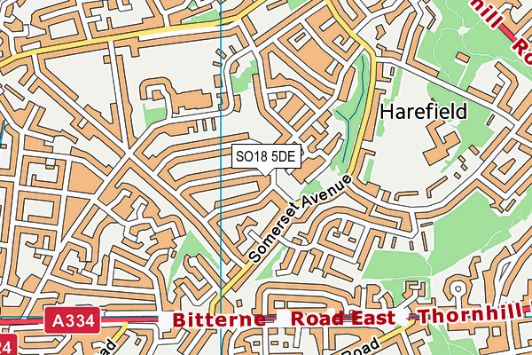 SO18 5DE map - OS VectorMap District (Ordnance Survey)