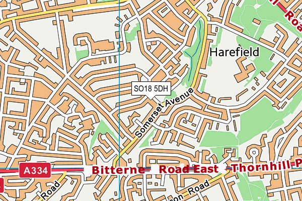 SO18 5DH map - OS VectorMap District (Ordnance Survey)