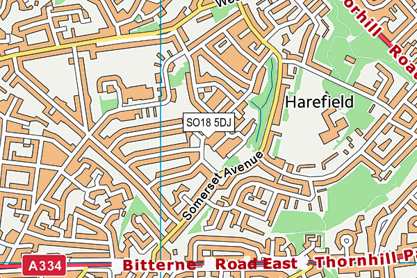 SO18 5DJ map - OS VectorMap District (Ordnance Survey)