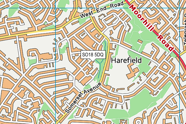 SO18 5DQ map - OS VectorMap District (Ordnance Survey)