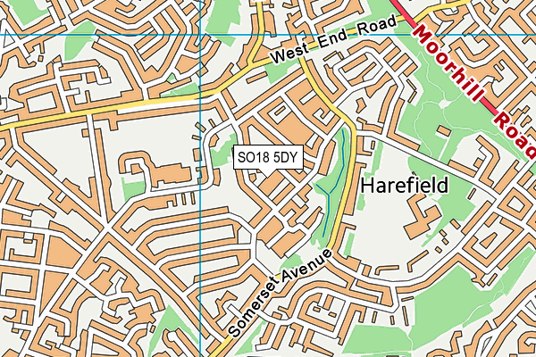 SO18 5DY map - OS VectorMap District (Ordnance Survey)