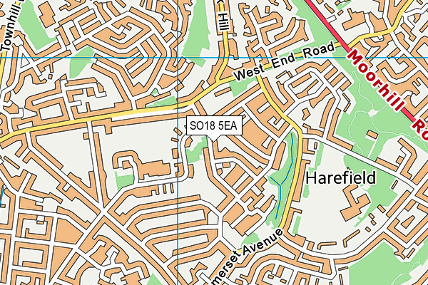 SO18 5EA map - OS VectorMap District (Ordnance Survey)