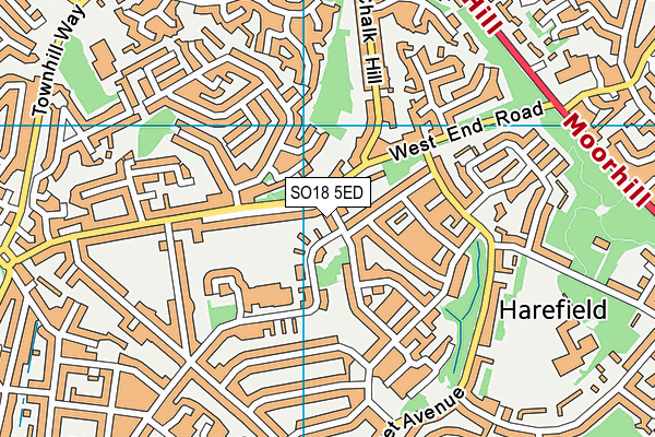 SO18 5ED map - OS VectorMap District (Ordnance Survey)