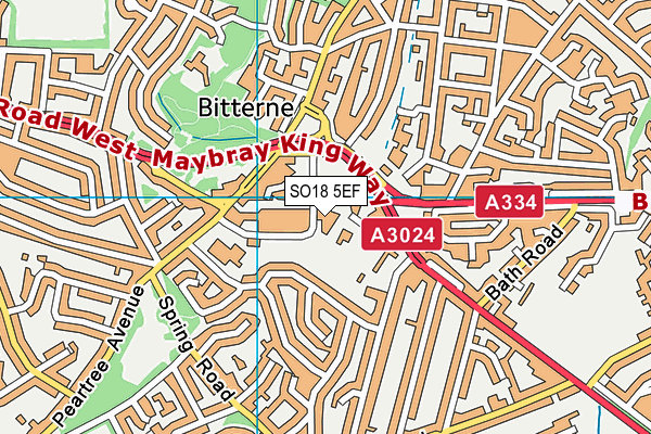 SO18 5EF map - OS VectorMap District (Ordnance Survey)