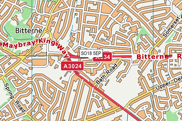 SO18 5EP map - OS VectorMap District (Ordnance Survey)