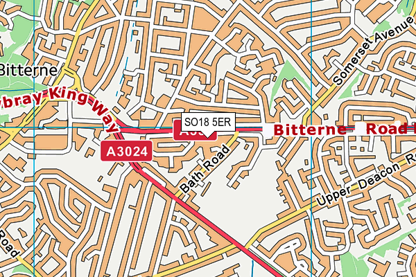 SO18 5ER map - OS VectorMap District (Ordnance Survey)