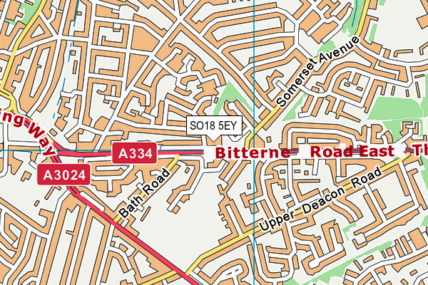 SO18 5EY map - OS VectorMap District (Ordnance Survey)