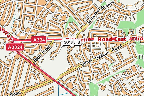 SO18 5FB map - OS VectorMap District (Ordnance Survey)