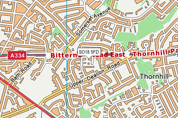 SO18 5FD map - OS VectorMap District (Ordnance Survey)