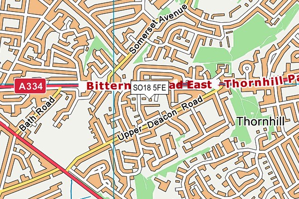 SO18 5FE map - OS VectorMap District (Ordnance Survey)