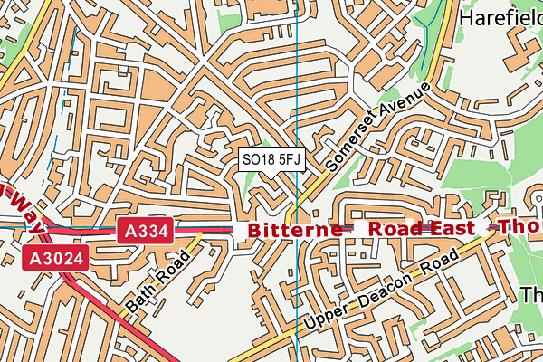 SO18 5FJ map - OS VectorMap District (Ordnance Survey)