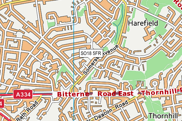 SO18 5FR map - OS VectorMap District (Ordnance Survey)