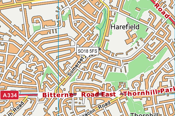 SO18 5FS map - OS VectorMap District (Ordnance Survey)